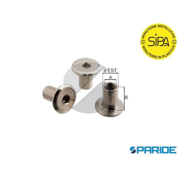 BORCHIA CON ESAGONO M8 D 10 MM NICHELATA 1721 SIPA