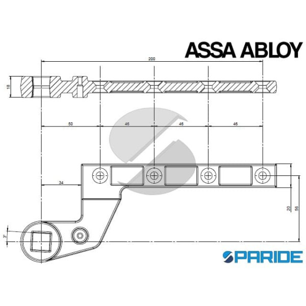 BRACCIO INFERIORE REVERSIBILE AC583 ASSA ABLOY ZINCATO PER CHIUDIPORTA