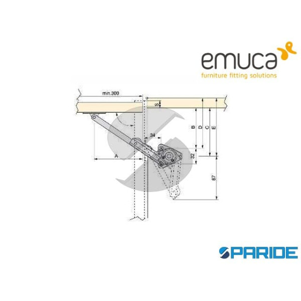 BRACCETTO NSDX 1234107 DX PER PENSILI SENZA FERMATA NICHELATO EMUCA