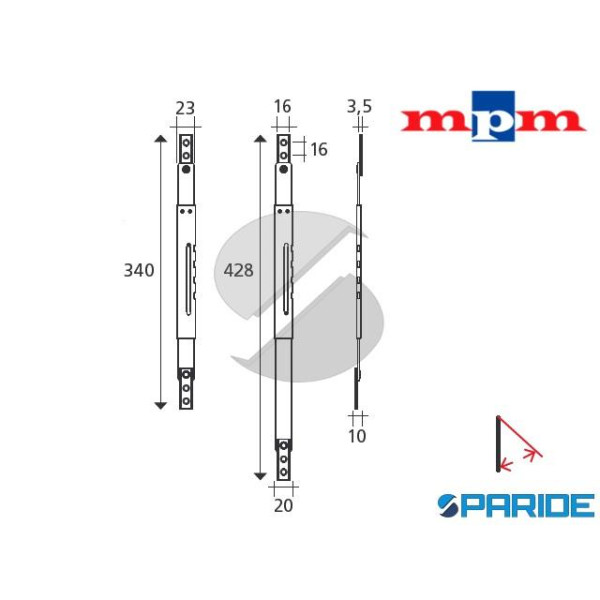 BRACCIO A 4 SCATTI INOX SPORGERE PER FINESTRE