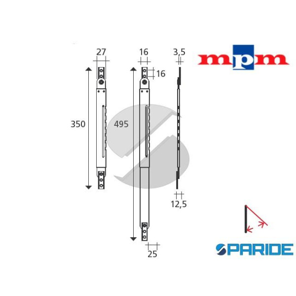 BRACCIO A 7 SCATTI INOX SPORGERE PER FINESTRE