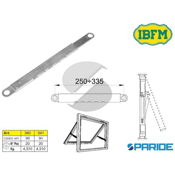 BRACCIO A SCATTI 340 PER FINESTRA SPORGERE REGOLAB...