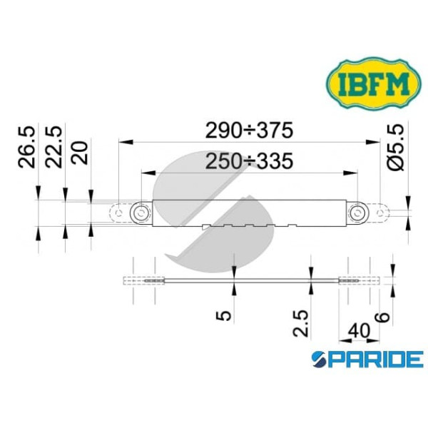 BRACCIO A SCATTI 340 PER FINESTRA SPORGERE REGOLABILE IBFM