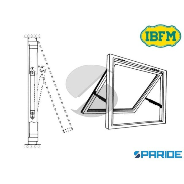 BRACCIO A SCATTI 340 PER FINESTRA SPORGERE REGOLABILE IBFM