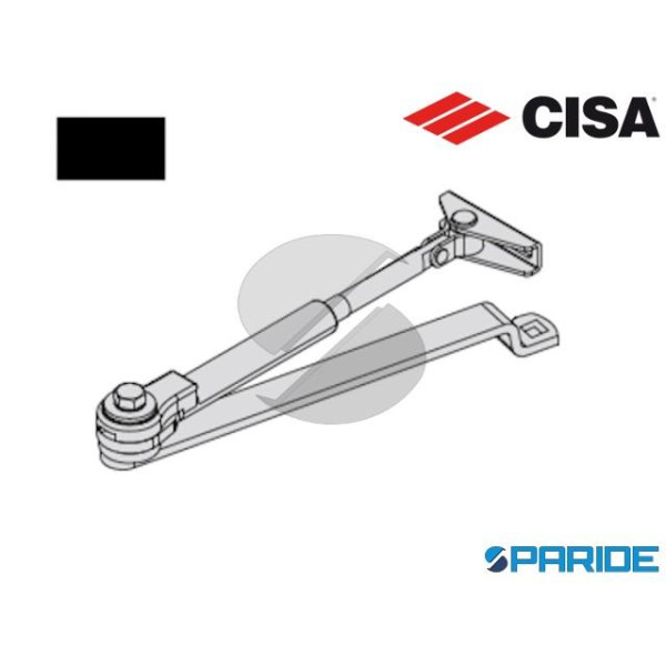 BRACCIO CON ARRESTO 07155 11 0 90 CISA PER CHIUDIPORTA SMART PLUS 2 NERO OPACO