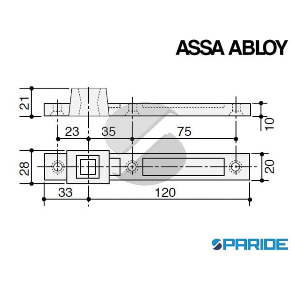 BRACCIO INFERIORE AC115 ASSA ABLOY ZINCATO PER CHIUDIPORTA