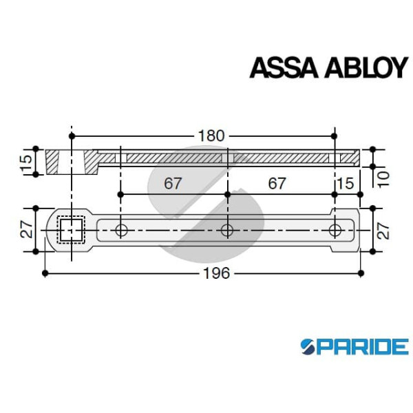 BRACCIO INFERIORE AC213 ASSA ABLOY ZINCATO PER CHIUDIPORTA