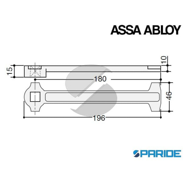 BRACCIO INFERIORE AC50 ASSA ABLOY ZINCATO PER CHIUDIPORTA