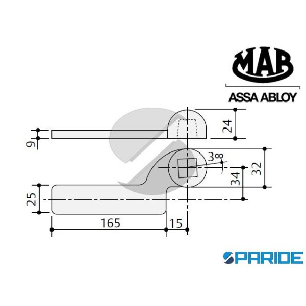 BRACCIO INFERIORE DX OTTONE AC1 PER PORTE MAB NICH...