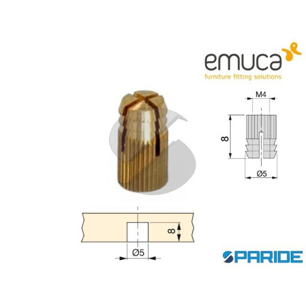 BUSSOLA OTTONE ZIGRINATA 5,2X8 MM 9003302 EMUCA