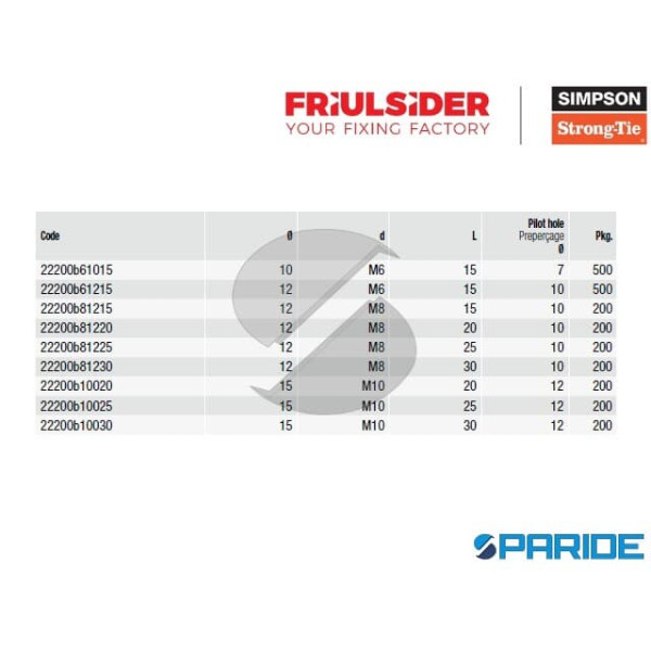 BUSSOLA ZINCATA M8X12X30 FRIULSIDER 22200B81230