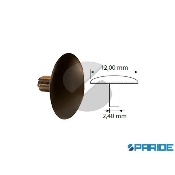 CAPPUCCIO COPRIVITE D 12 MM H 2,4 MM MARRONE SCURO