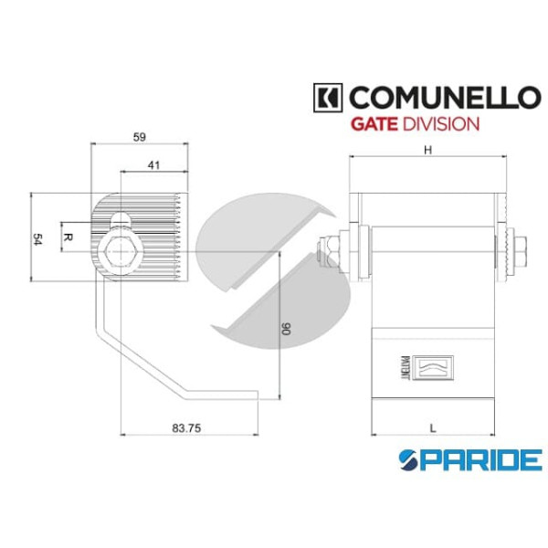 CARDINE 180 GRADI H 95 MM 175G COMUNELLO