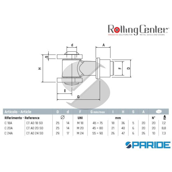 CARDINE A SALDARE C24A CON ALI ROLLING CENTER