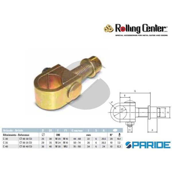 CARDINE A SALDARE C35 FERRO BATTUTO ROLLING CENTER