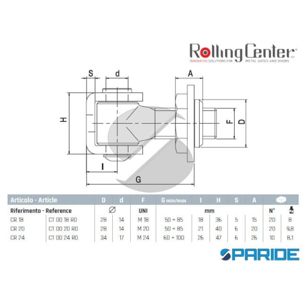 CARDINE A SALDARE CR20 REGISTRABILE ROLLING CENTER