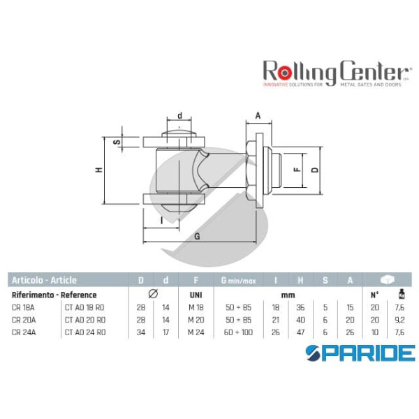 CARDINE A SALDARE CR24A REGISTRABILE CON ALI ROLLING CENTER