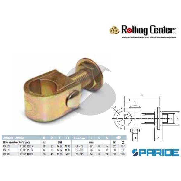 CARDINE A SALDARE CR40 REGISTRABILE FERRO BATTUTO ...