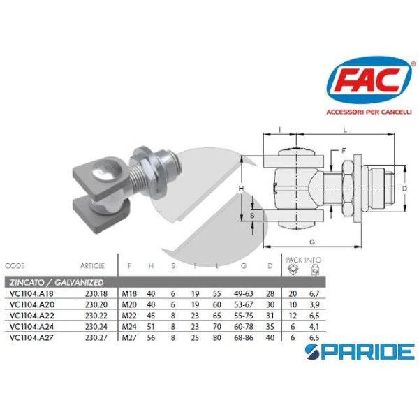 CARDINE A SALDARE REGOLABILE 23018 FAC VC1104A18