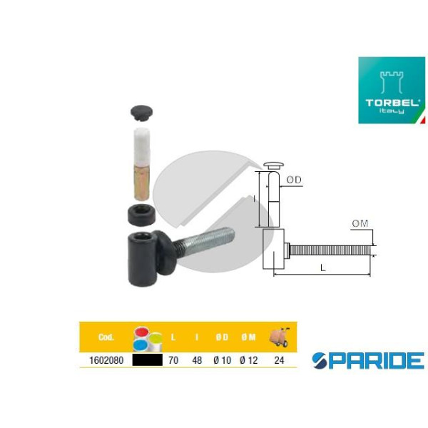 CARDINE A TASSELLO D 10 FILETTO M12X70 TORBEL