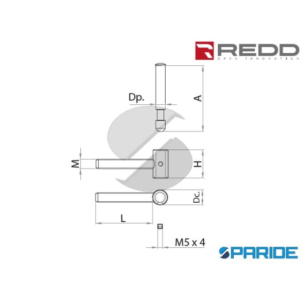 CARDINE AVVITARE M10X60 D10 748 REDD PERNO SFILABILE NERO