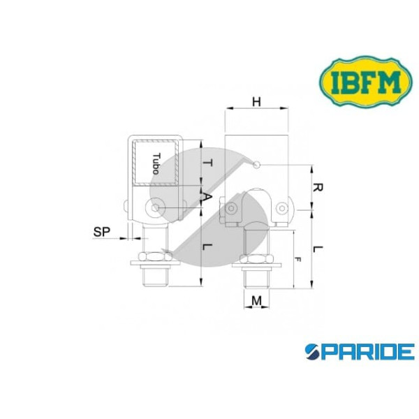 CARDINE MODULARE PER TUBOLARE 50X50 MM 428050TM IBFM