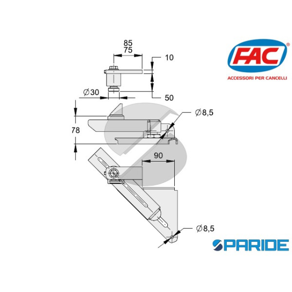 CARDINE PER CANCELLO PENDENTE DX KC4601 FAC