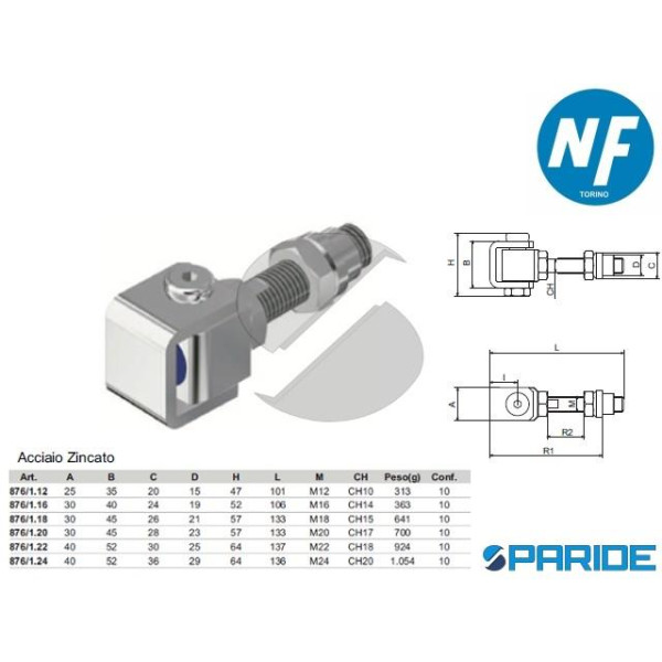 CARDINE PRATICO M12 876 112 CON BOCCOLA NOVA-FERR