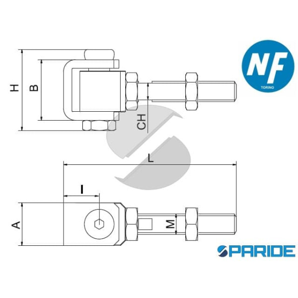 CARDINE PRATICO M16 876 16 SENZA BOCCOLA NOVA-FERR