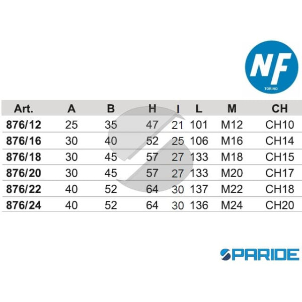 CARDINE PRATICO M16 876 16 SENZA BOCCOLA NOVA-FERR