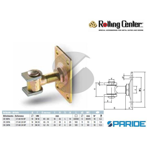 CARDINE REGISTRABILE CR18PA CON ALI PIASTRA ROLLIN...