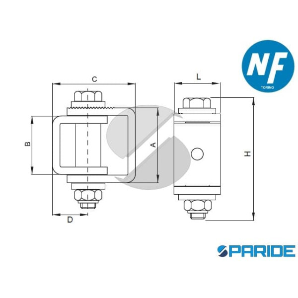 CARDINE SNODATO REGISTRABILE 886 1 NOVA FERR IN ACCIAIO ZINCATO