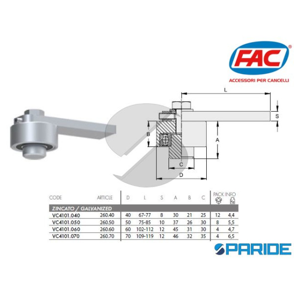 CARDINE SUPERIORE D 40 MM REGOLABILE A SALDARE CON...