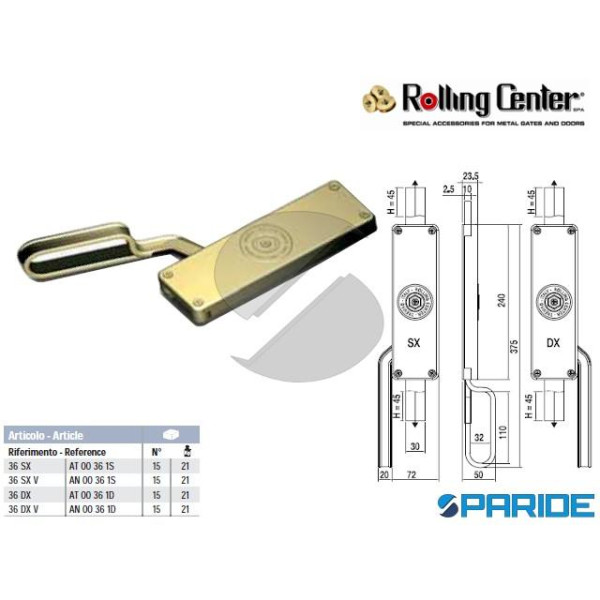 CARIGLIONE 36DX PER ASTA 30X10 ROLLING CENTER