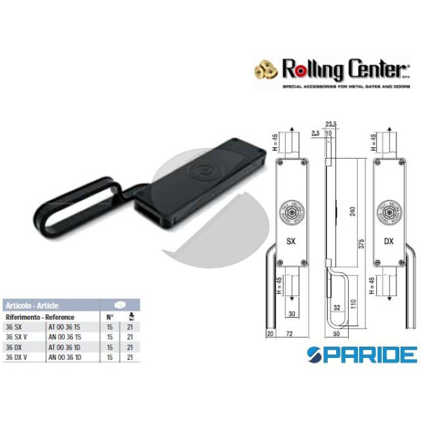 CARIGLIONE 36DX V PER ASTA 30X10 ROLLING CENTER