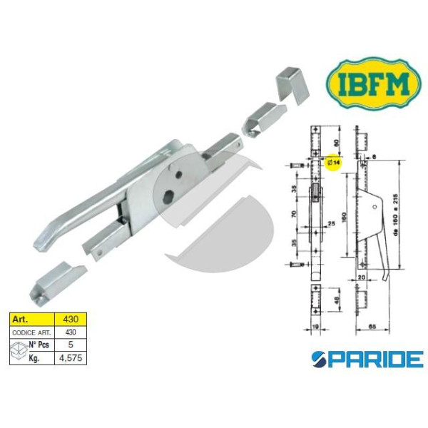 CARIGLIONE DOPPIA AZIONE 430 PER SERRAMENTI IBFM