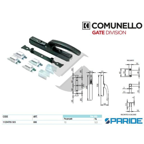 Comunello 4C-M Laufwagen Rollapparat 4 Rollen Ø 44 mm Schiebetür Tor M12  280 kg