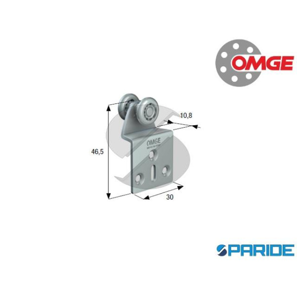 CARRELLO 2 RUOTE D 15 MM 12 OMGE ACCIAIO-ACCIAIO