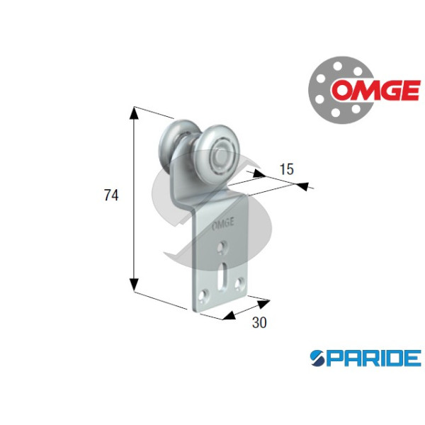 CARRELLO 2 RUOTE D 24 MM ACCIAIO 38 OMGE
