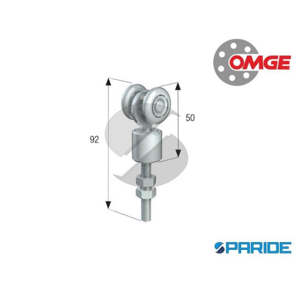 CARRELLO 2 RUOTE PICCOLO D 24 MM 86 OMGE ACCIAIO G...