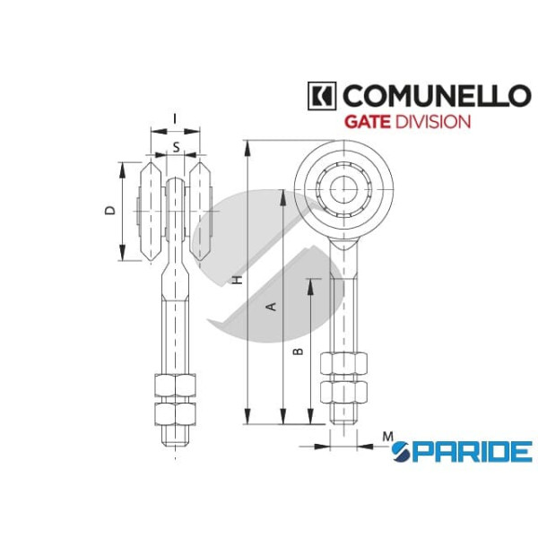 CARRELLO A 2 RUOTE 2C D 54 MM GRANDE CON CUSCINETTO COMUNELLO