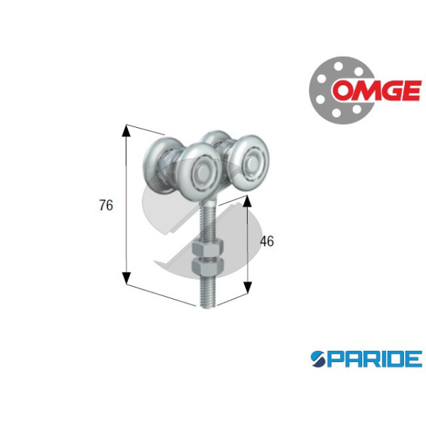 CARRELLO A 4 RUOTE ACCIAIO D 24 MM 85 OMGE