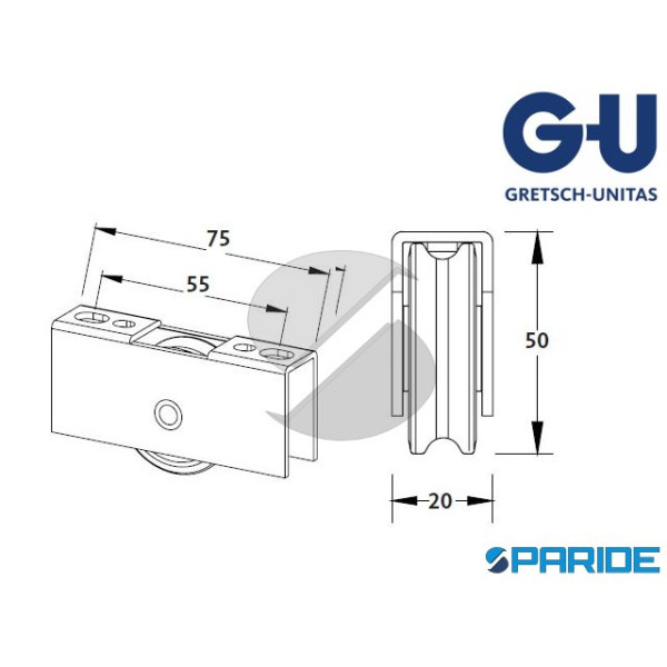 CARRELLO NEPTUN 318H 6-25323-02-0-0 PER SCORREVOLI...