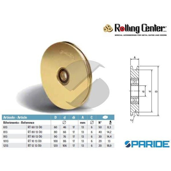 CARRUCOLA IN ACCIAIO D 100 1013 PER FUNE ROLLING C...