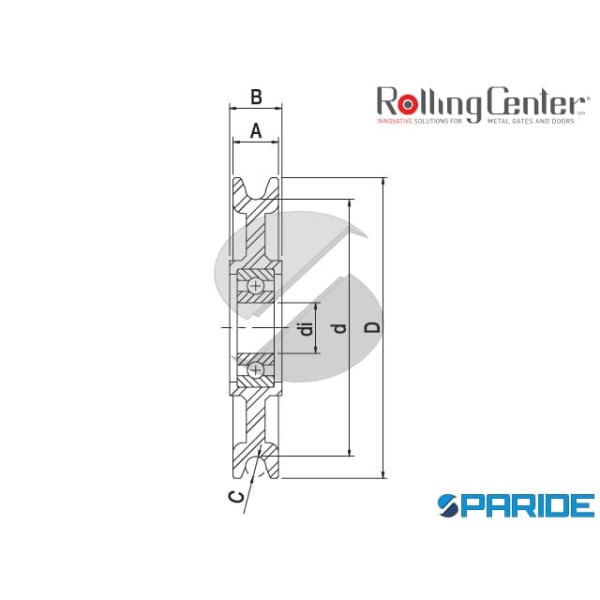 CARRUCOLA IN NYLON D 80 813NF12 PER FUNE ROLLING CENTER