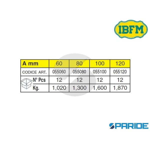 CATENACCIO 120 MM VERTICALE TONDO 55 OTTONE IBFM