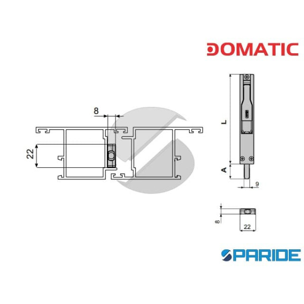 CATENACCIO 140 MM C3722A TIZIANO NERO PER SERRAMENTI DOMATIC