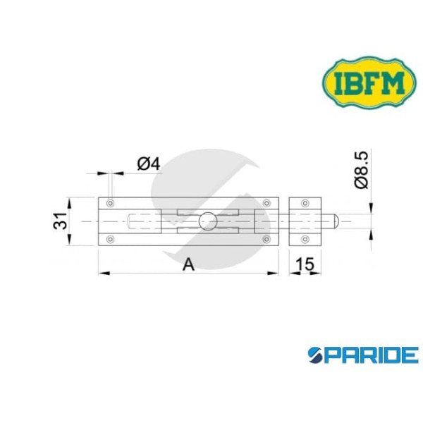 CATENACCIO 80 MM VERTICALE TONDO 55 OTTONE IBFM