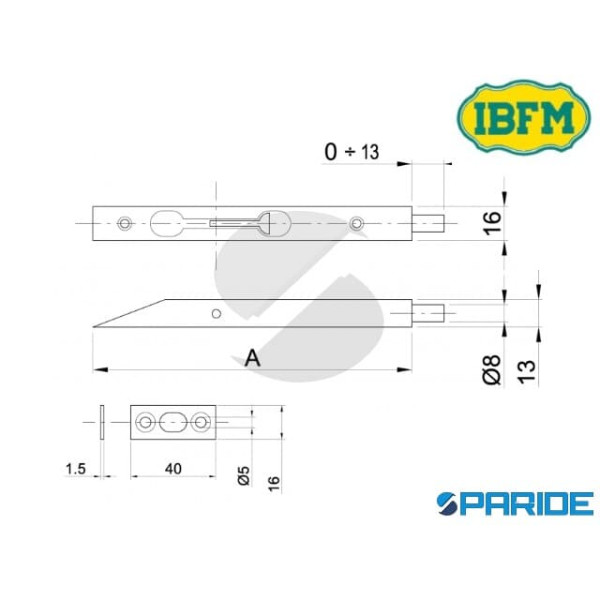CATENACCIO A LEVA 200 MM BRONZATO 58 IBFM