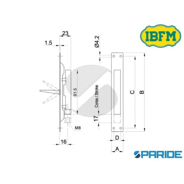 CATENACCIO A LEVA 420\I 24 MM INOX IBFM
